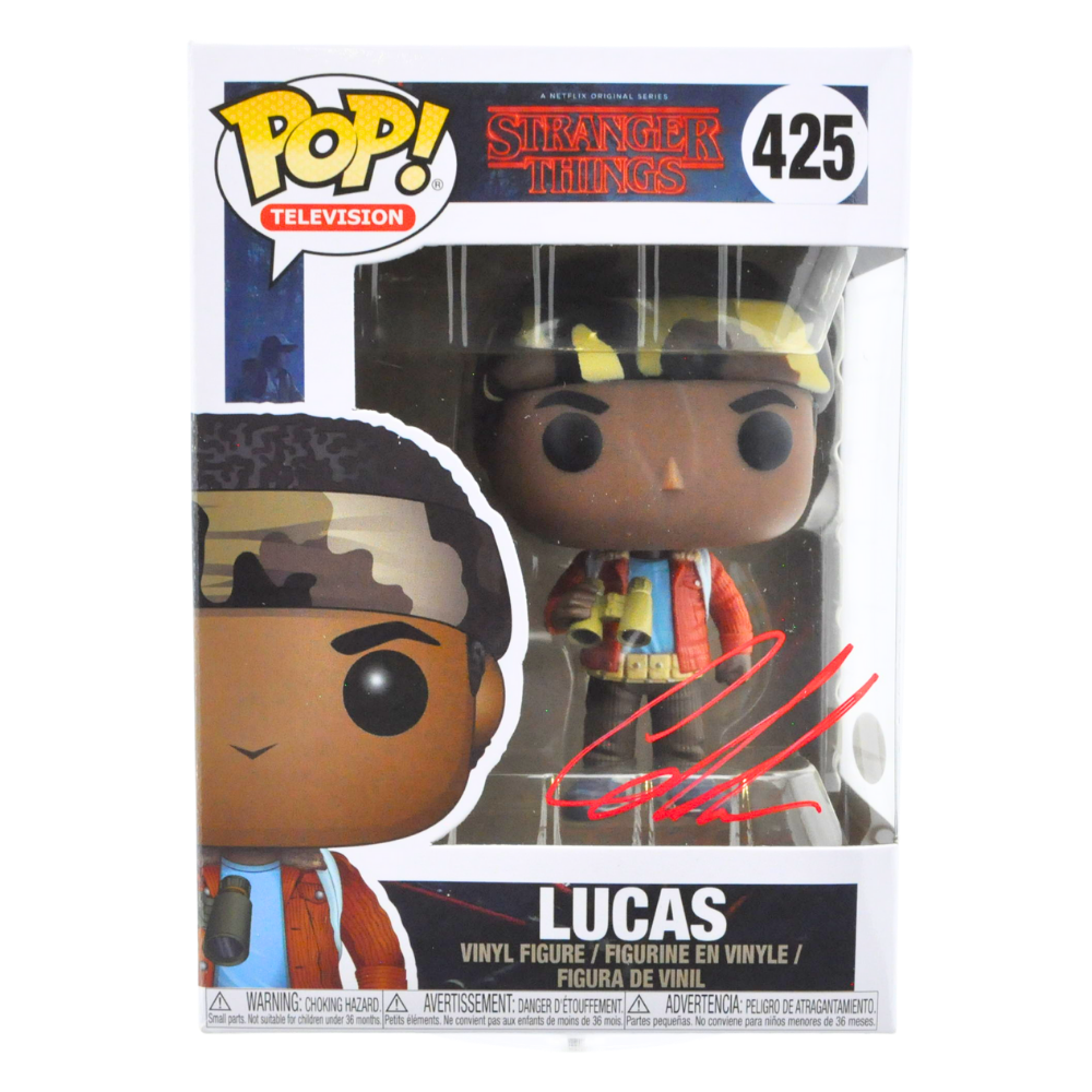 Caleb McLaughlin Autographed Funko Pop - Lucas from Stranger Things with JSA Certificate | Collectible Signed Memorabilia for Fans and Display