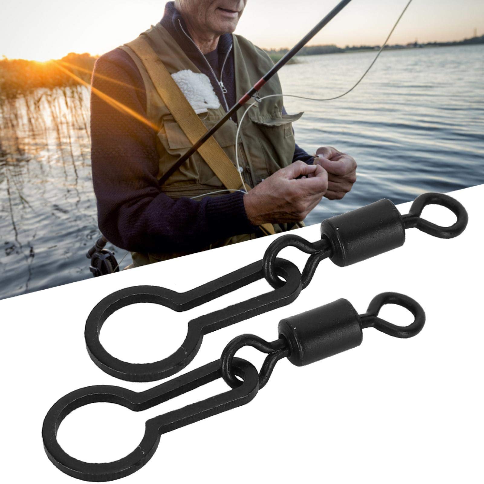 Wosume 60pcs Rolling Swivels with PVA Mesh Bag - Durable Anti-Rust Fishing Connectors for Saltwater & Freshwater Fishing - Perfect for Anglers, Bait Rigging & Tackle Box Organization