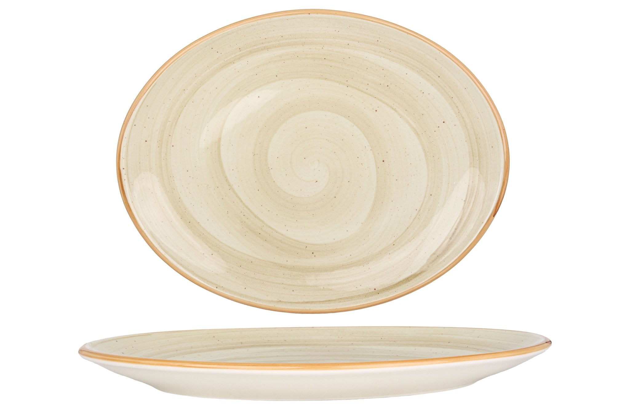 Aura Terrain Service Plate - 12.2 x 9.4 Inches (31x24 cm) Elegant Serving Tray for Dining, Entertaining & Home Decor