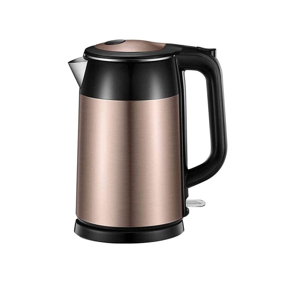 Electric Tea Kettle with Double Wall & Auto Shut-Off - Cool Touch, Keep Warm, Gold Finish - Perfect for Home, Office & Stovetop Use - Whistling Tea Kettle for Coffee, Tea & Hot Beverages