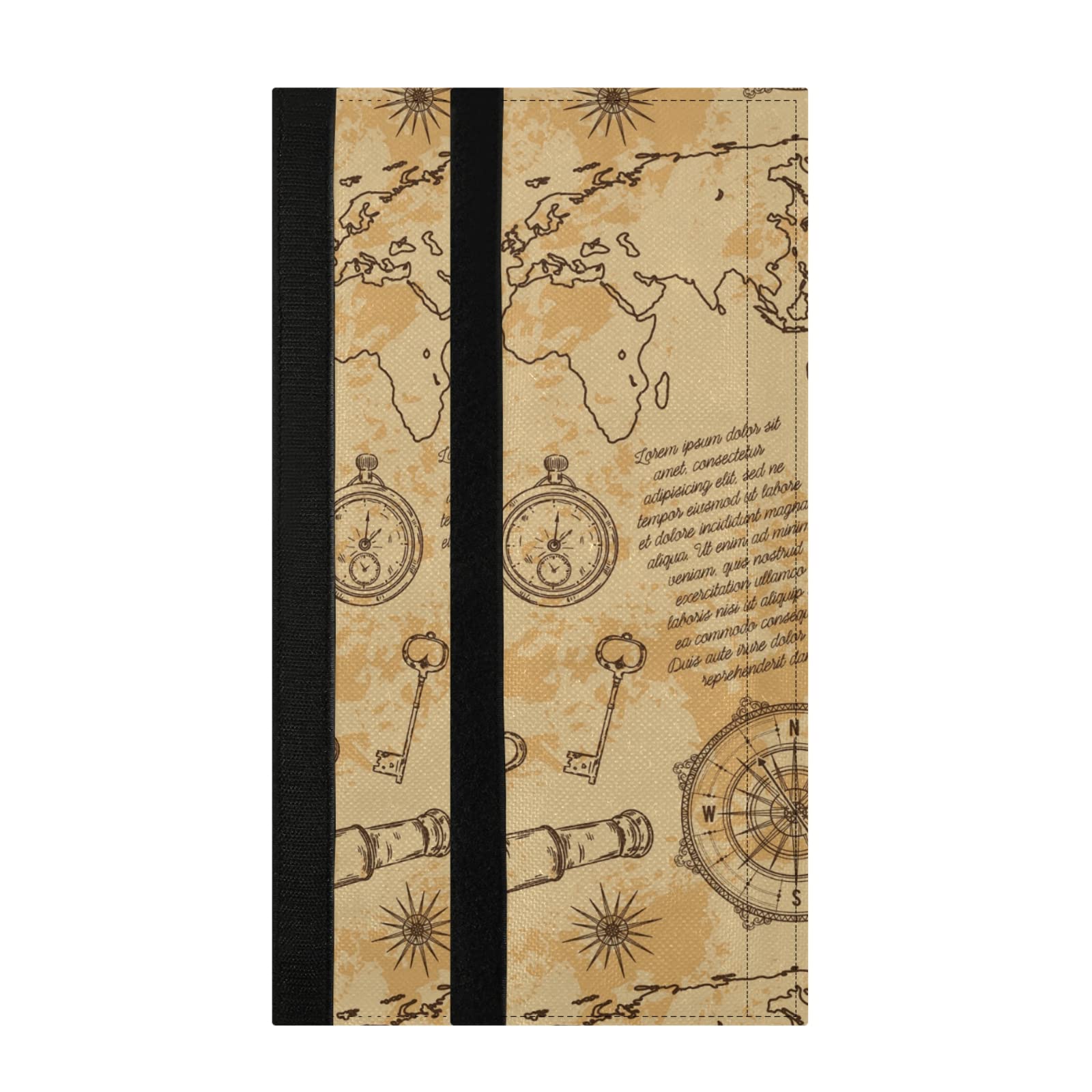 Vintage Globe Compass Fridge Door Cover - Set of 2 for Kitchen Appliances