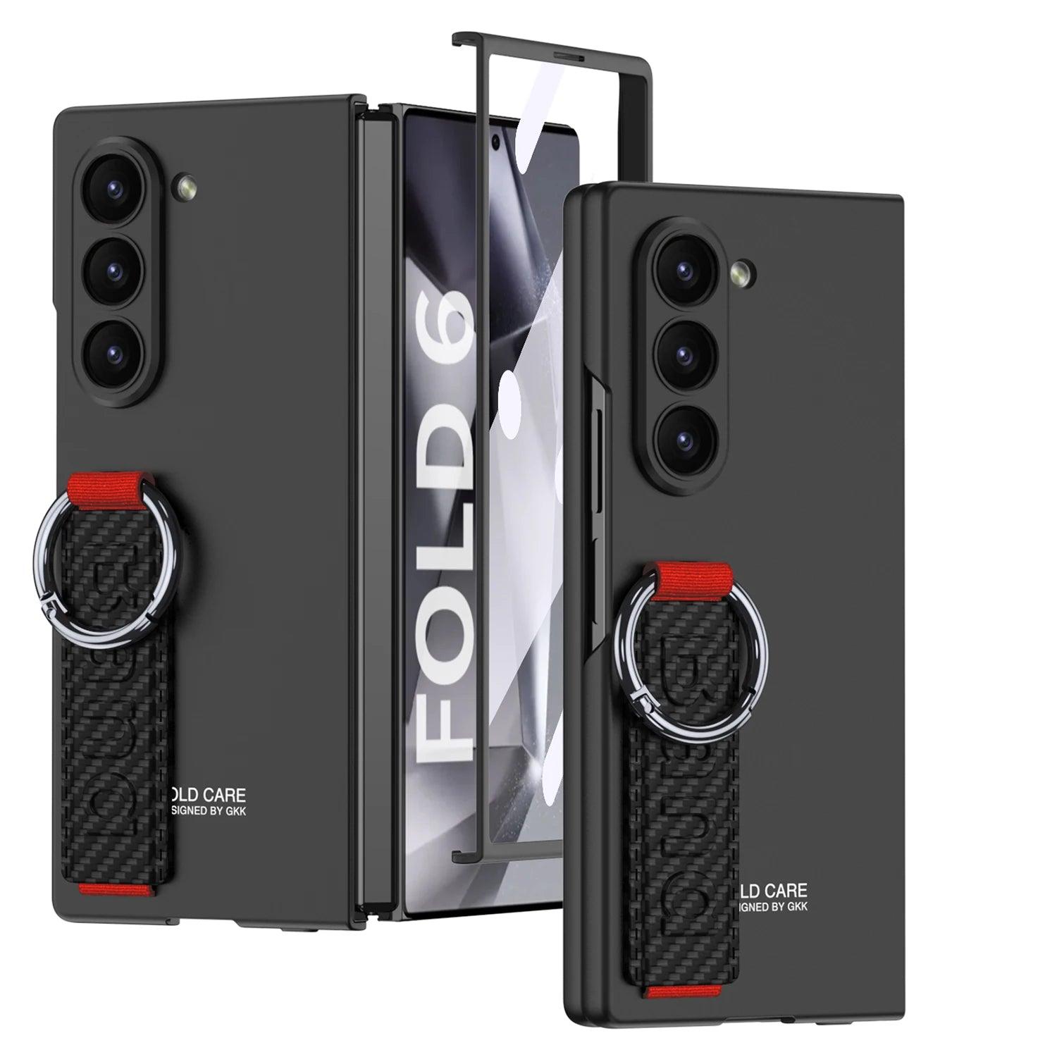 Shockproof Ring Holder Case for Samsung Galaxy Z Fold 6 - Protective Phone Cover with Kickstand for Hands-Free Viewing - Perfect for Work, Travel, and Everyday Use