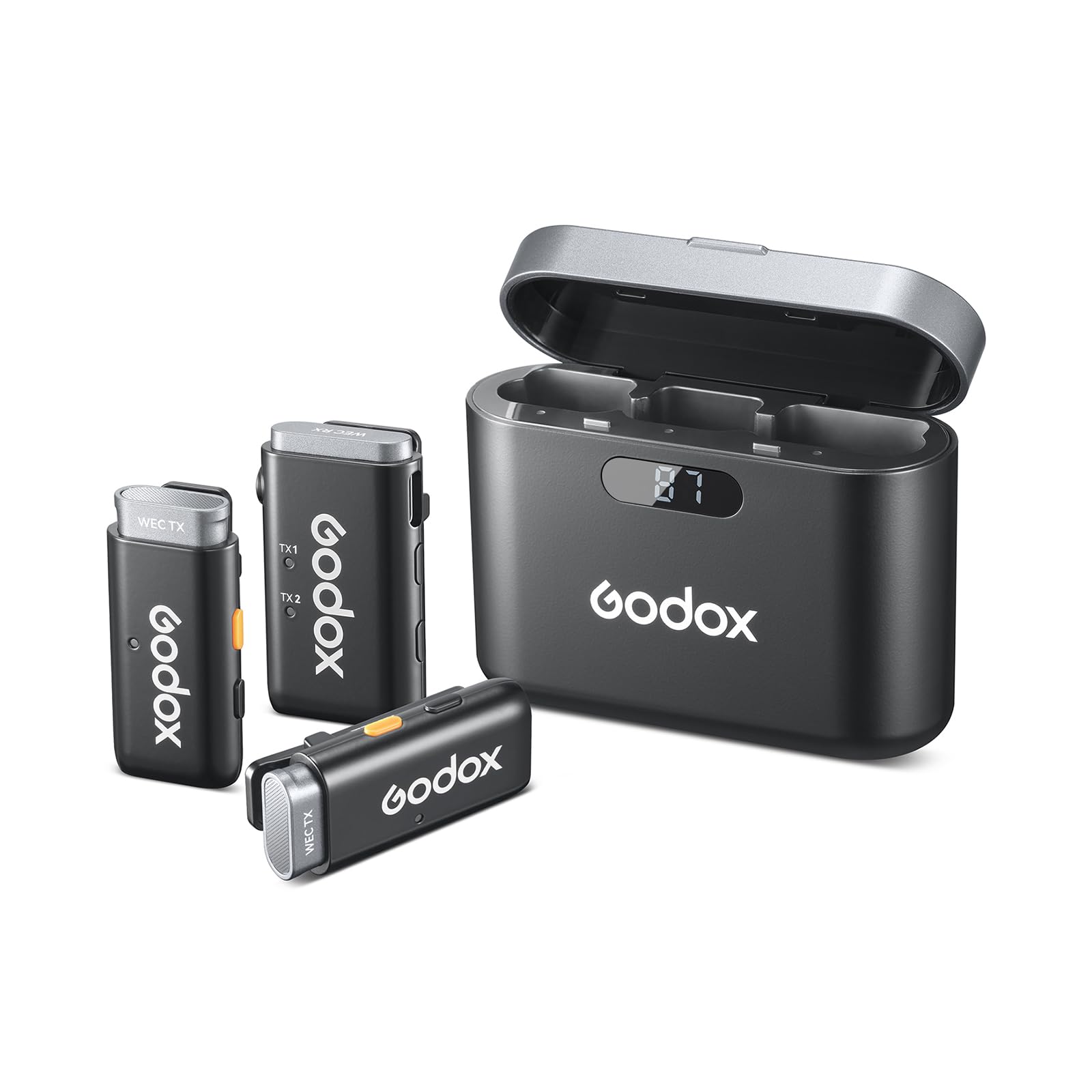 GODOX WEC Wireless Lavalier Microphone with Noise Cancellation - 656ft Long Range, 8H Battery Life, Compact Clip-on Mic for DSLR Cameras, iPhone, Android (Perfect for Interviews, Vlogging & Live Streaming)