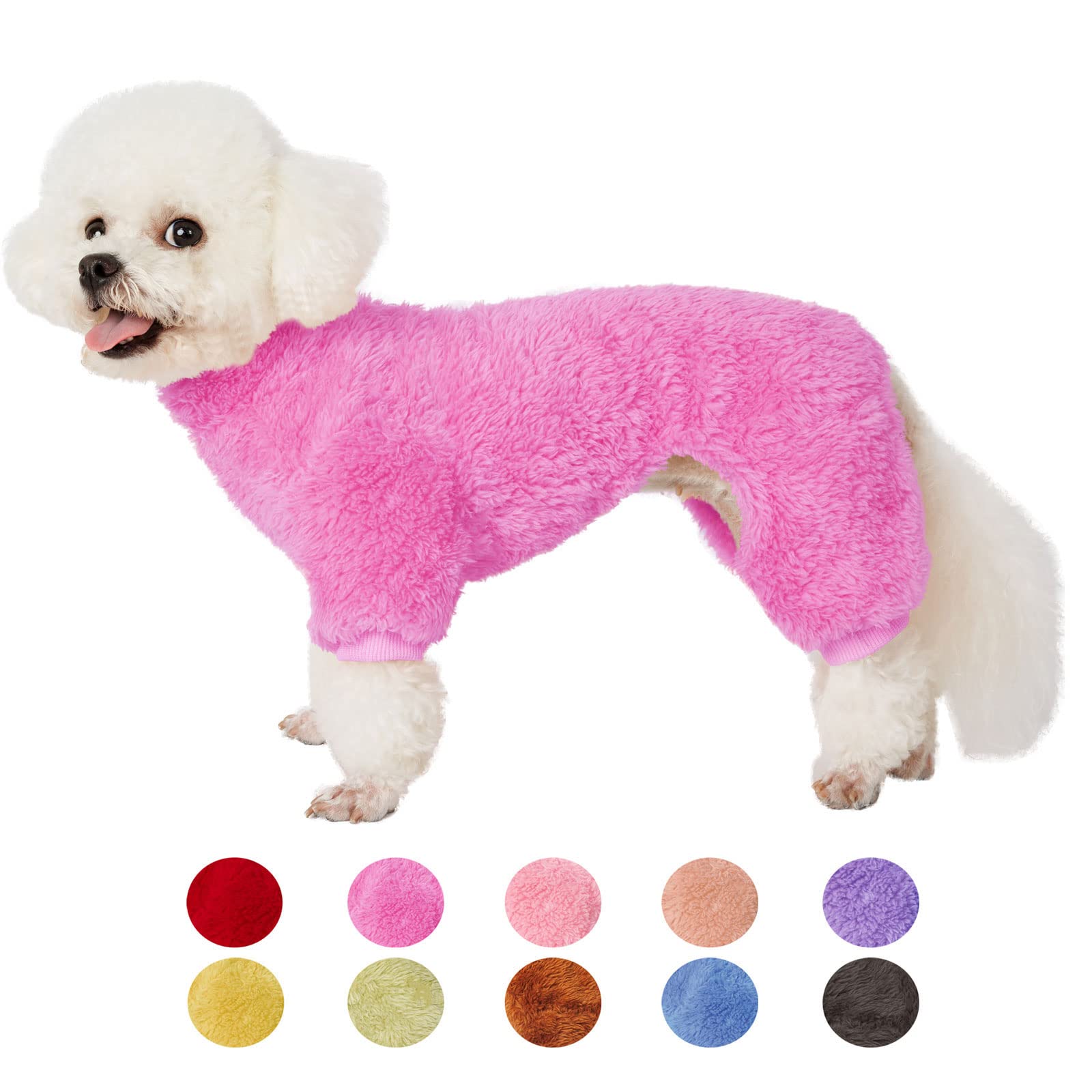 Soft Warm Dog Sweater Coat & Pajamas - Christmas Holiday Outfits for Small Medium Dogs & Cats | Cozy Pet Apparel for Boys & Girls | Perfect for Winter Walks & Indoor Lounging (X-Small, Orchid)