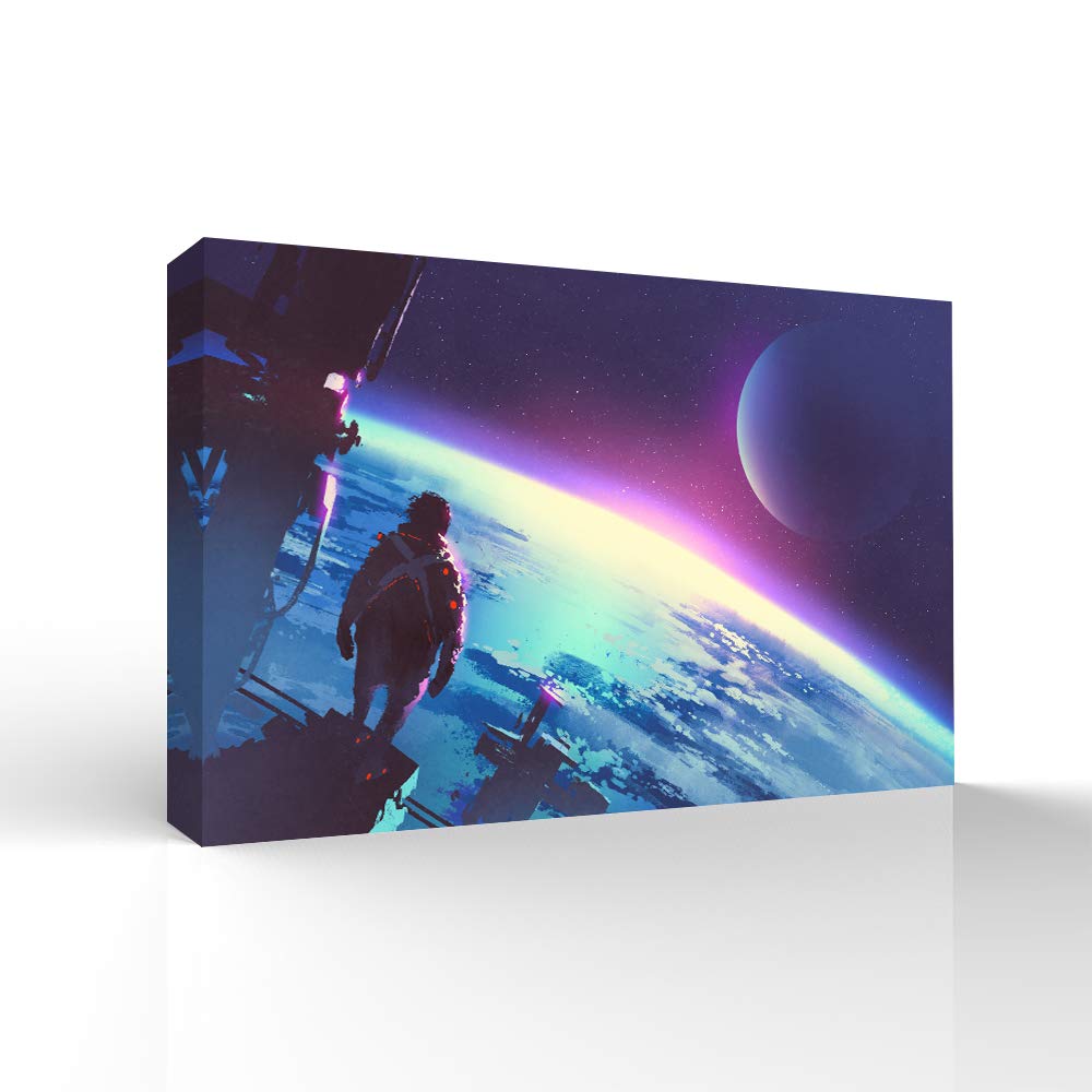 Wall26 Futuristic City Canvas Wall Art - 24x36 Inches Modern Urban Landscape Painting for Bedroom, Living Room, Office & Home Decor