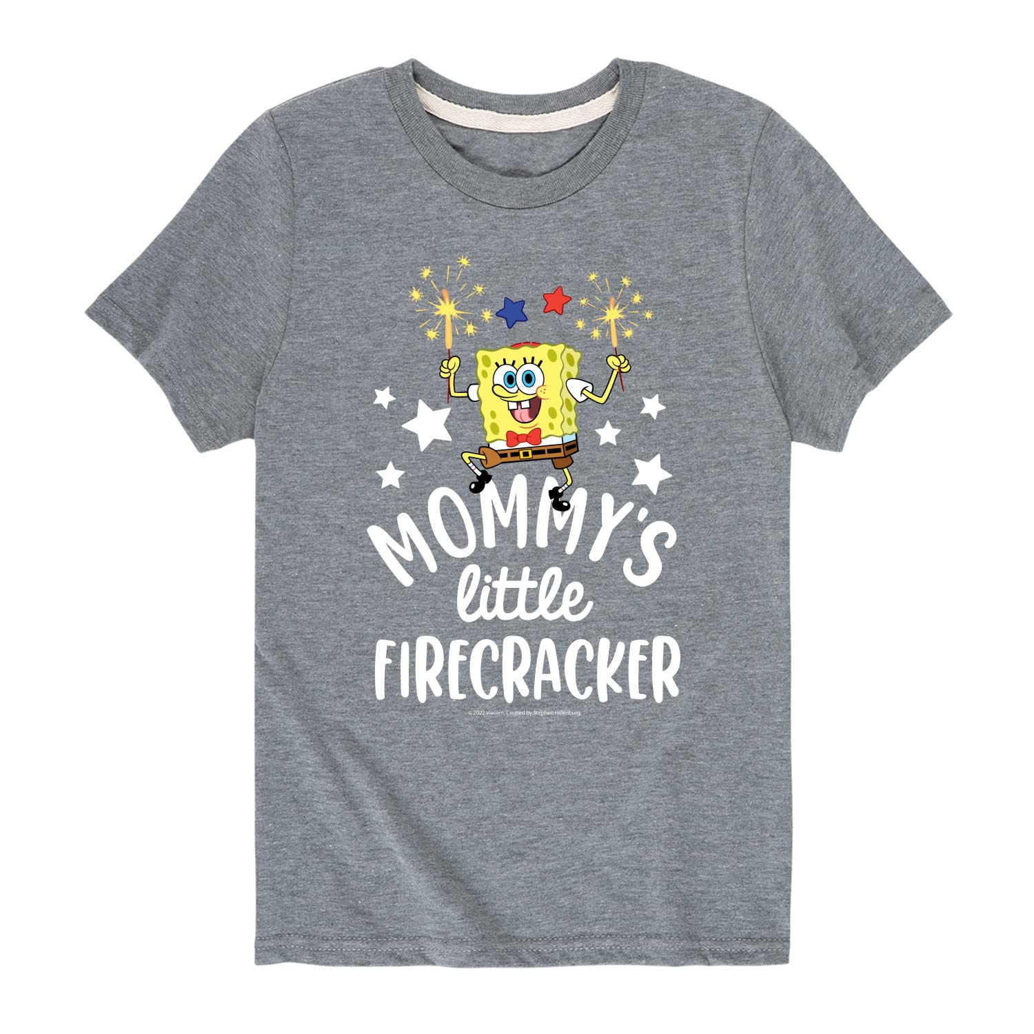 Spongebob Squarepants 'Mommy's Little Firecracker' Graphic T-Shirt for Toddlers & Kids - Soft Cotton Short Sleeve Tee - Perfect for Birthday Gifts, Playdates & Casual Wear