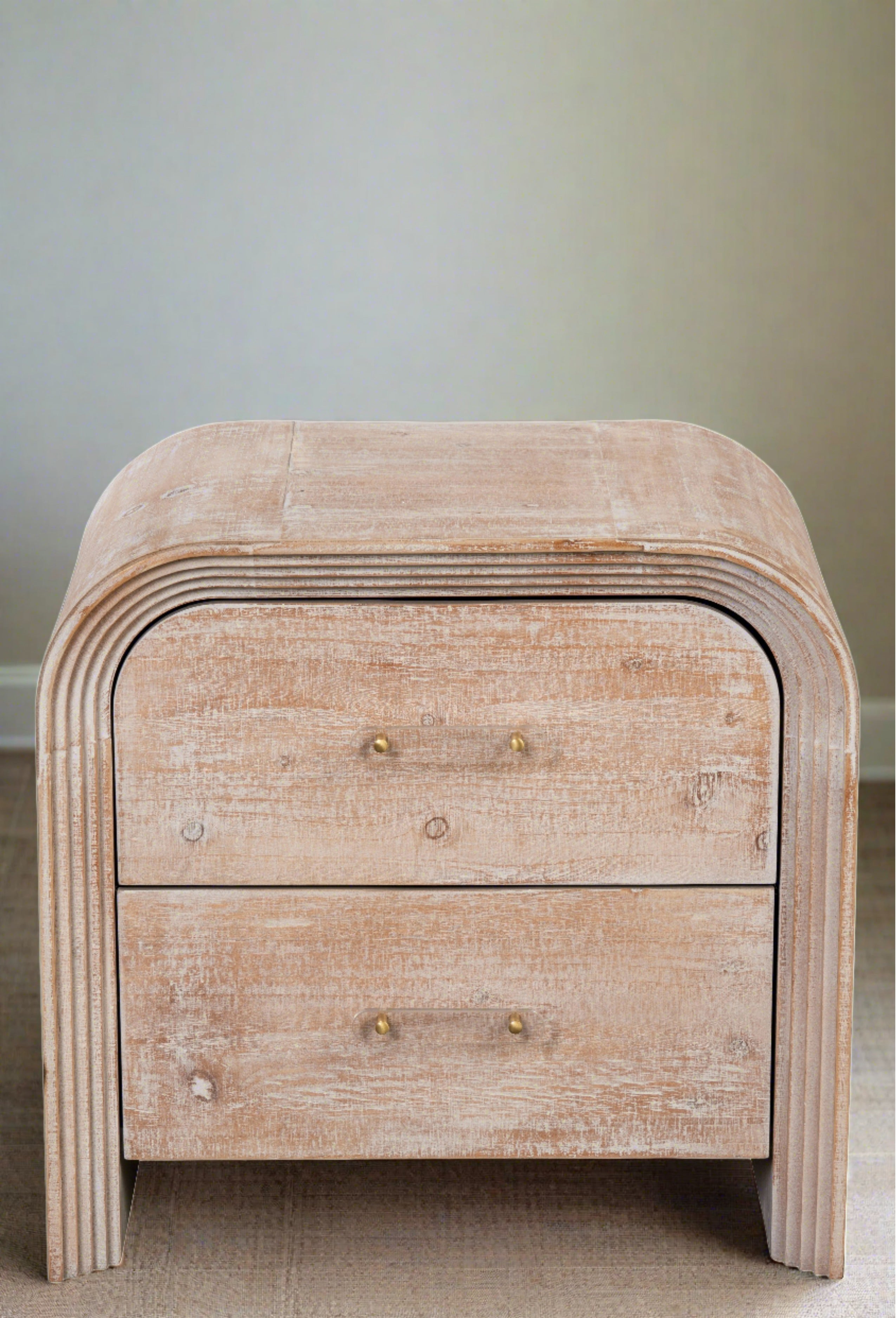 Harlow 2 Drawers Nightstand - Modern Bedside Table with Storage for Bedroom, Living Room & Office - Compact Wooden End Table with Drawers for Home Decor