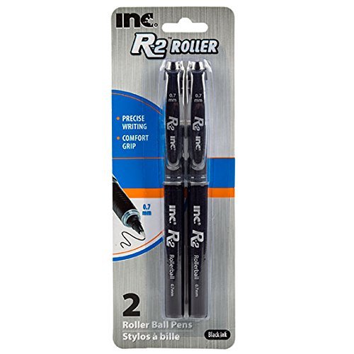 0.7mm Roller Ball Pens - Smooth Writing Fine Point Pens for Office, School & Journaling - Pack of R-2 Refillable Rollerball Pens - Perfect for Note Taking, Sketching & Gift Giving