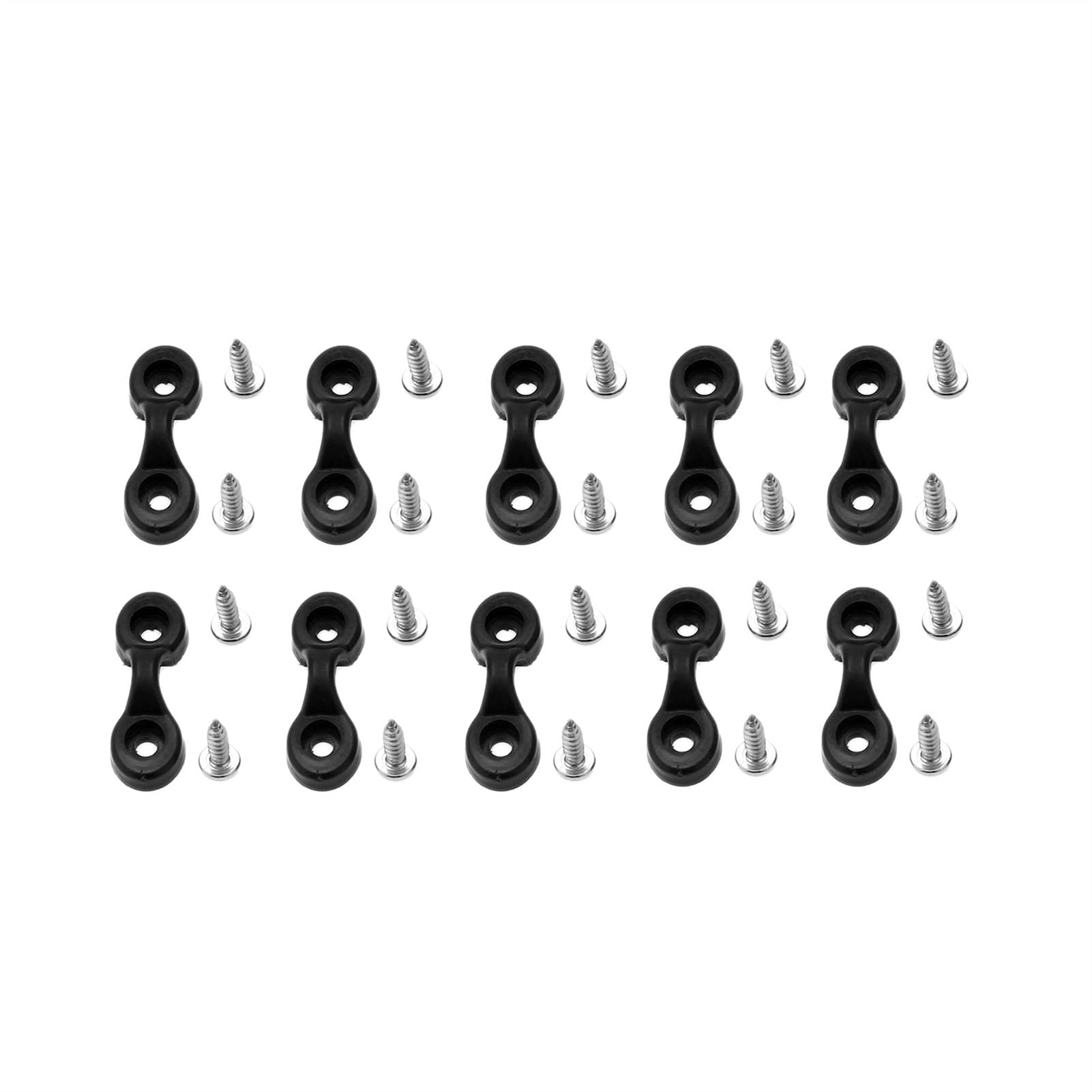 10Pcs Nylon Kayak Bungee Deck Loops with Screws - Boat Canoe Rigging Kit for Water Sports