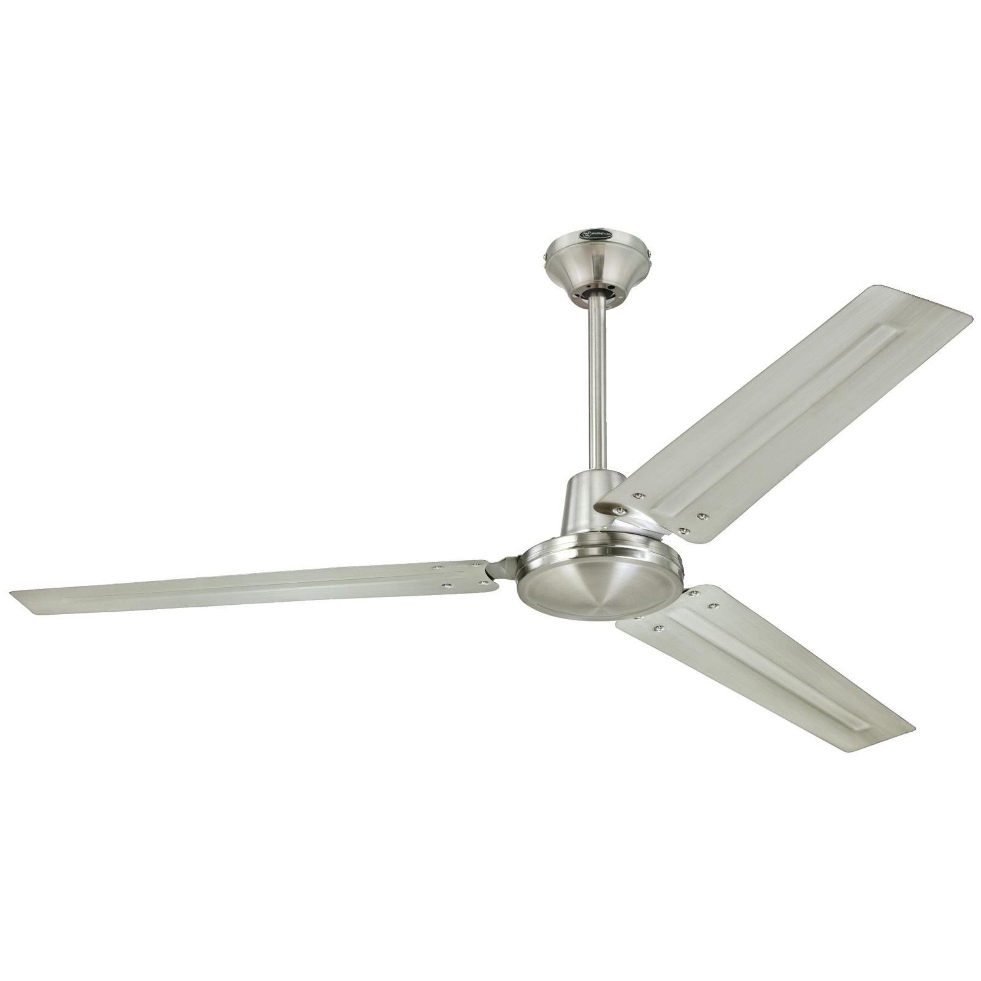 Westinghouse Industrial 56-Inch Ceiling Fan with Brushed Nickel Steel Blades - 3 Indoor Speed Settings for Living Room, Bedroom & Office Cooling