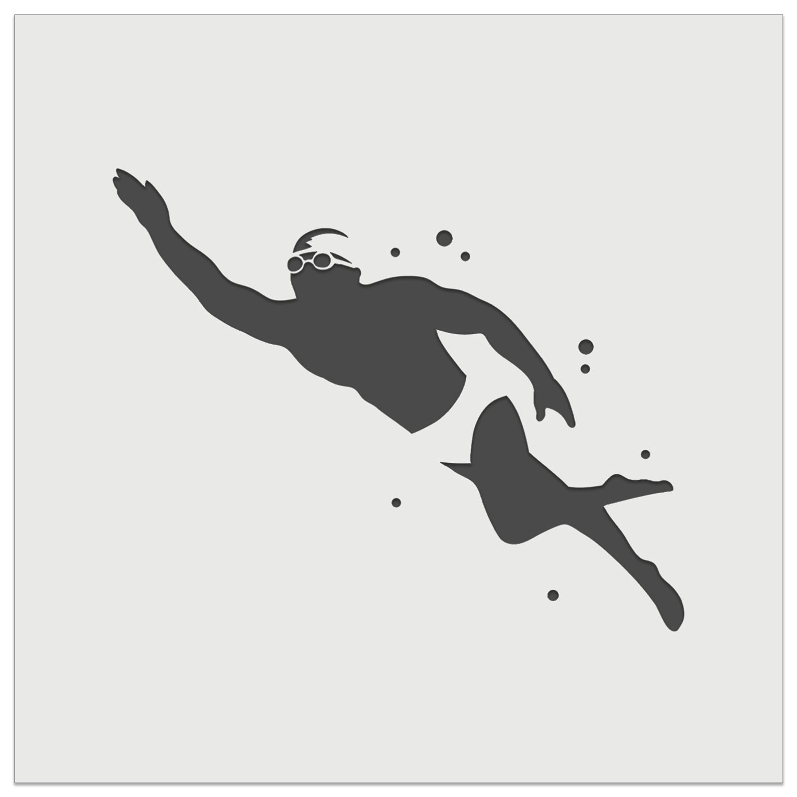 Freestyle Swimming & Diving Cap Goggles Wall Cookie DIY Craft Reusable Stencil - 4.5 Inch - Perfect for Pool Parties, Swim Training & Creative Baking Projects