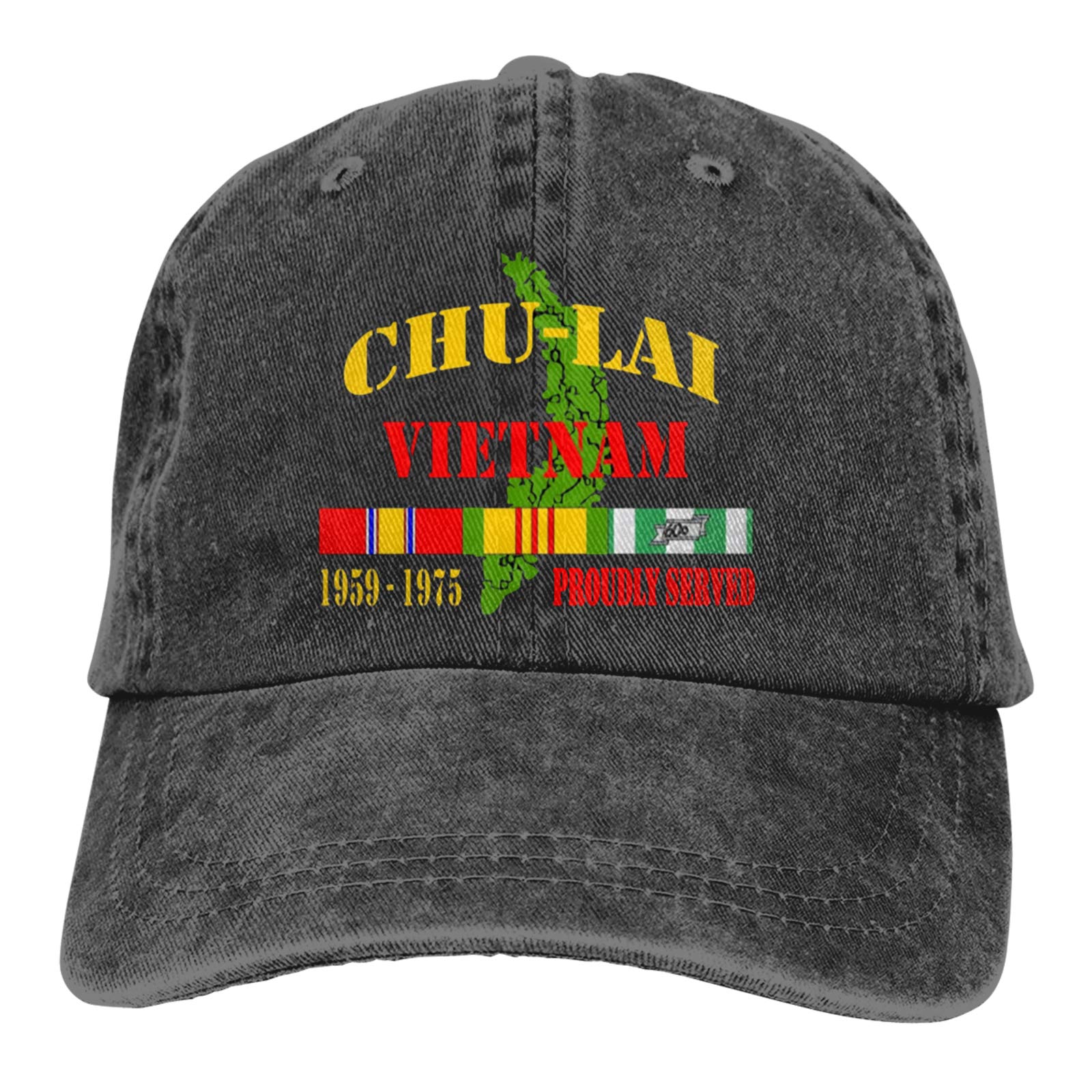 Vietnam Veteran Chu Lai Cowboy Hat - Classic Denim Dad Jeans & Baseball Caps - Plain Fit Adjustable Hats for Men - Perfect for Outdoor Adventures, Country Rides & Patriotic Events
