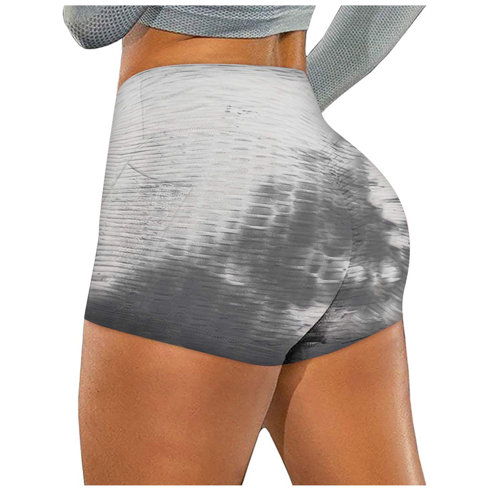 Tie-Dye Women's High-Waisted Yoga Shorts with Pockets - Stretchy Workout Running Biker Shorts for Women & Tall Sizes - Perfect for Gym, Yoga, Cycling & Lounge Wear