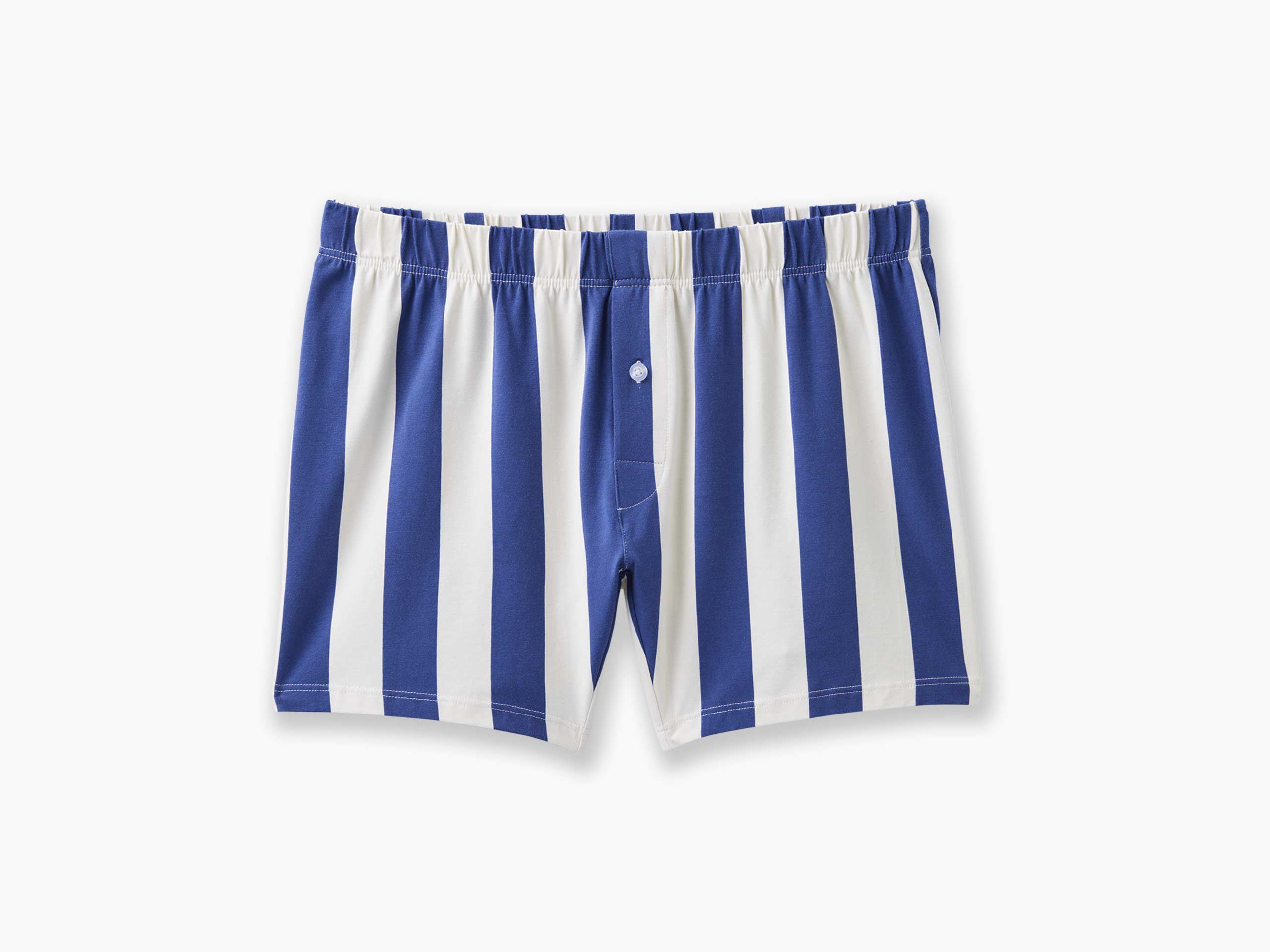 Slim Fit Boxer Briefs for Men - Navy & Cream Cabana Stripe - Soft Comfortable Underwear for Everyday Wear, Workout, and Travel