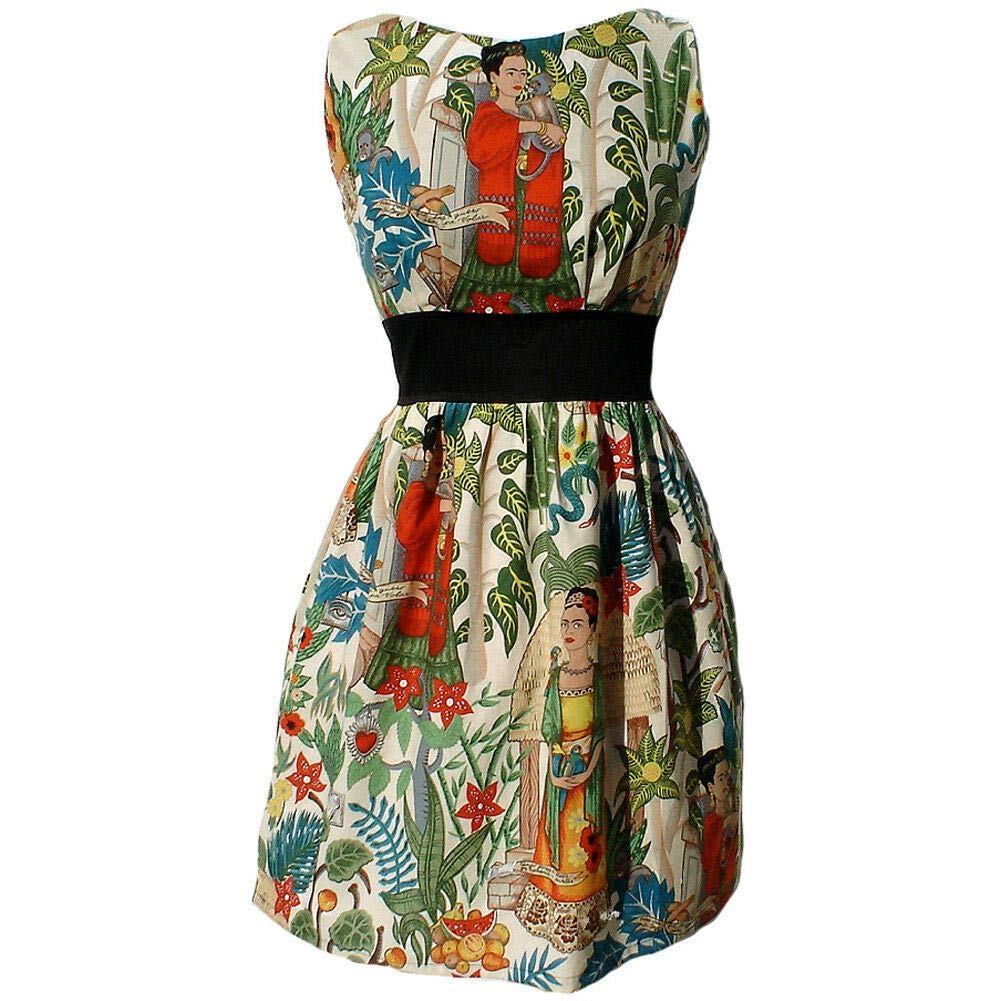 Women's Floral Print Frida Dress - Boho Chic Midi Dress for Summer, Beach, and Casual Outings | Hemet Head Over Wheels Collection