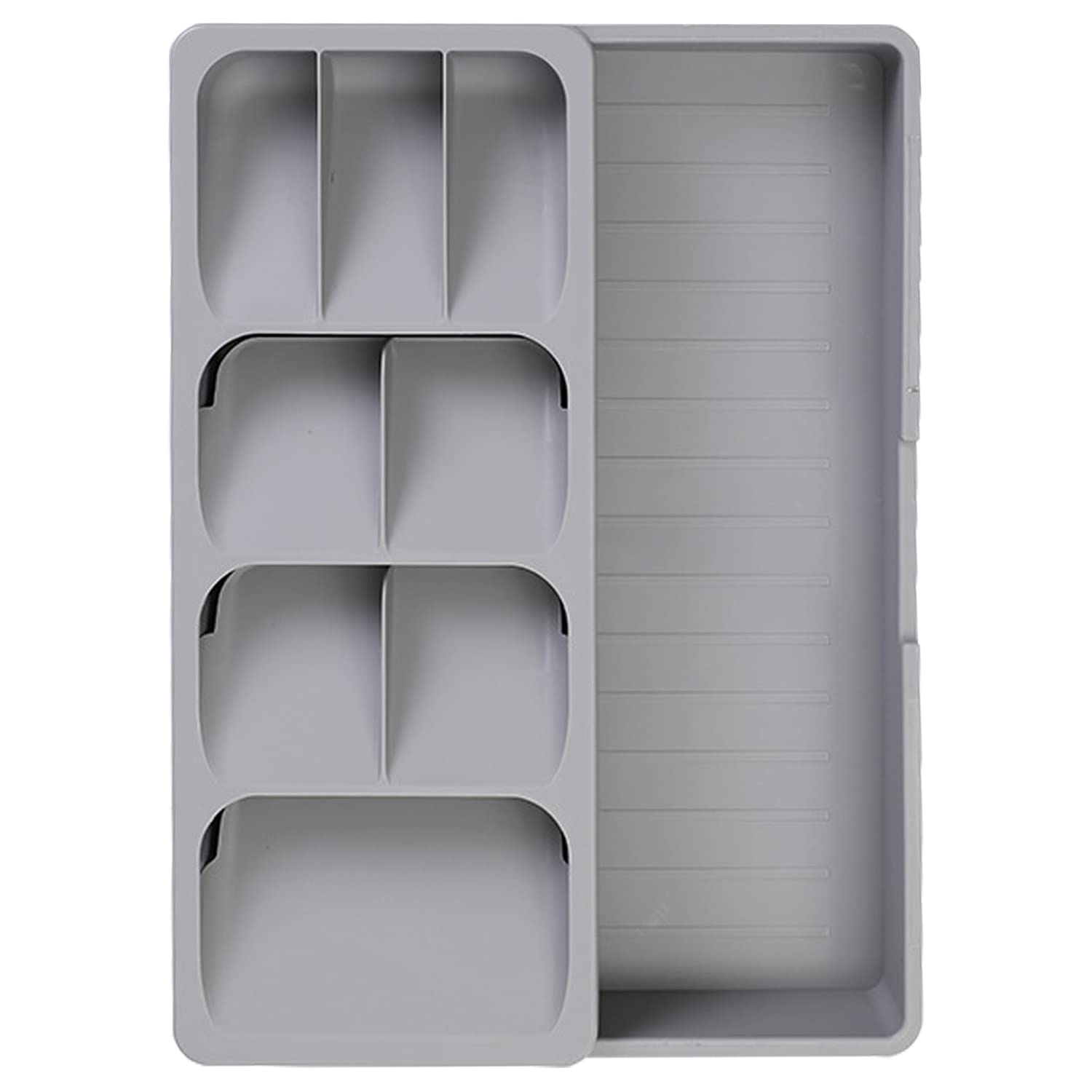 Sazoemao Expandable Kitchen Drawer Organizer Tray - Silverware Storage Solution for Spoons, Forks & Flatware - Perfect for Compact Drawers & Utensil Organization