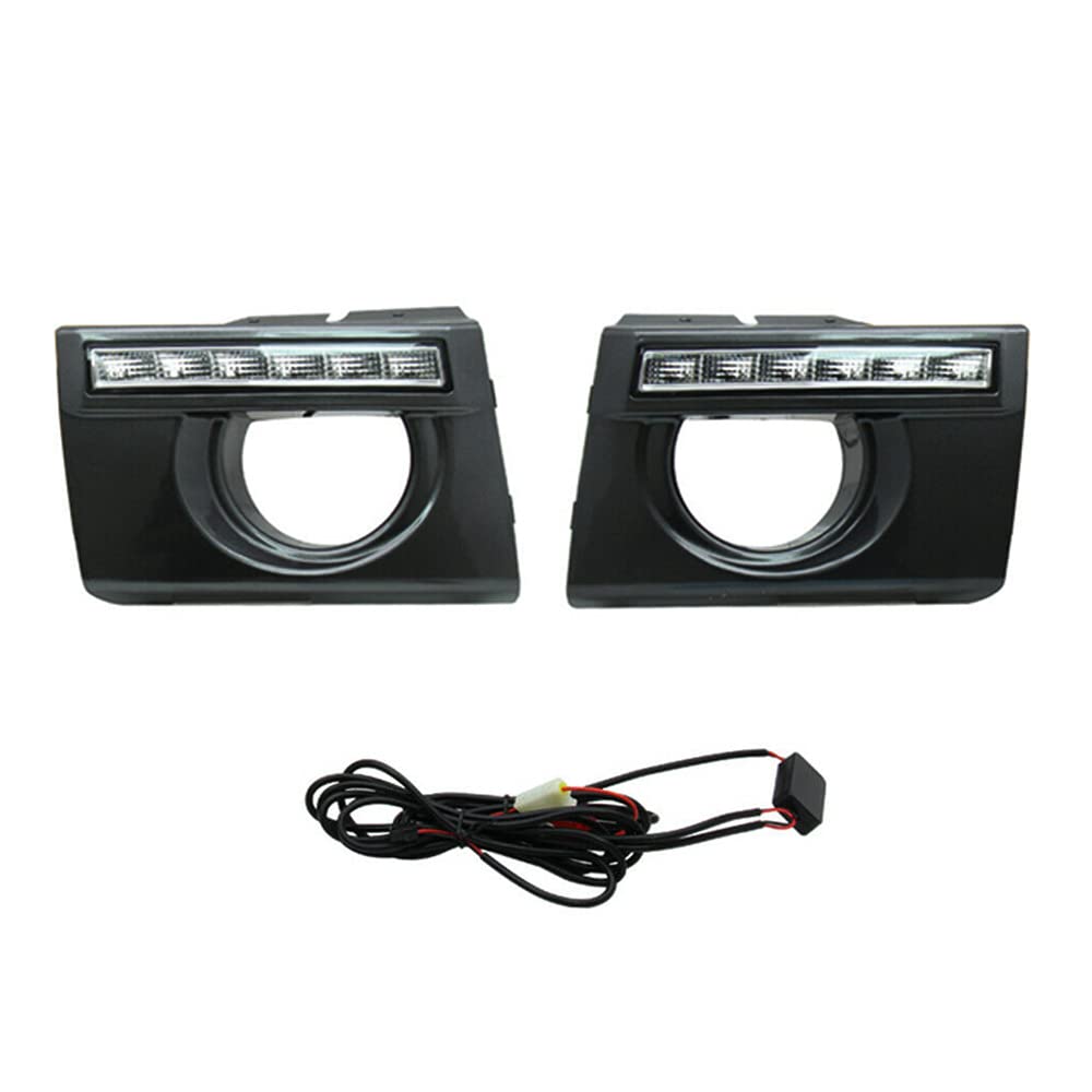 TOTMOX White LED Daytime Running Lights (DRL) & Fog Lamps - 2-Piece Set Compatible with 2005-2009 Hyundai Tucson | High Visibility Durable Front Bumper Lights for Night Driving & Foggy Weather | Car Accessories for Custom Upgrades & Enhanced Style | Perfect for Off-Road, City Commuting & Safety Driving