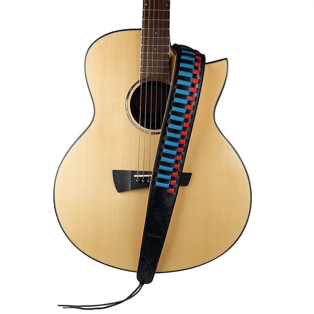 Braided Guitar Strap for Electric & Acoustic Bass - Adjustable & Comfortable Guitar Accessories for Musicians | Perfect for Live Performances, Studio Sessions & Practice