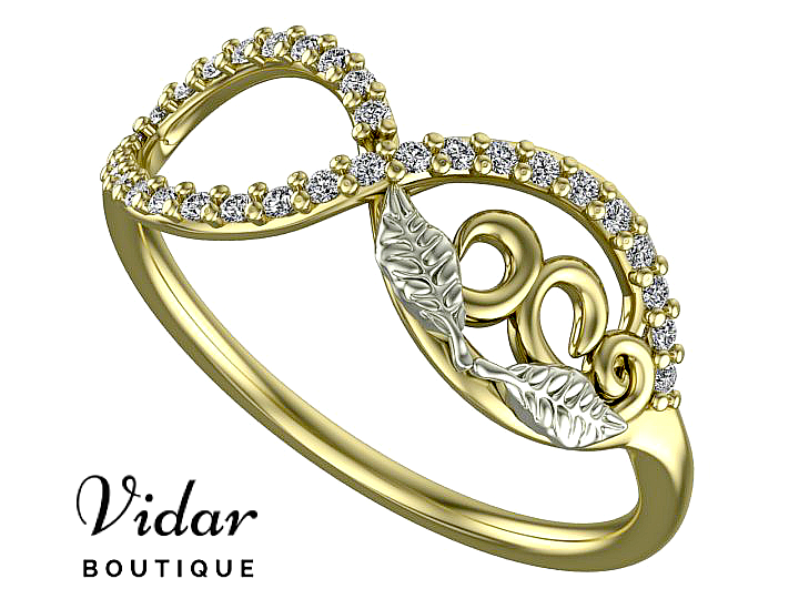 Elegant Two-Tone Gold Diamond Infinity Wedding Ring for Women - Perfect for Engagement, Anniversary & Bridal Jewelry Gifts