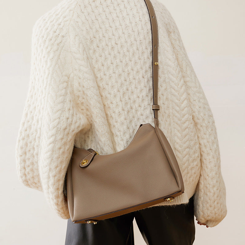 Genuine Leather Crossbody Shoulder Bag for Women - Stylish Tote & Underarm Purse - Perfect for Work, Travel, and Everyday Use