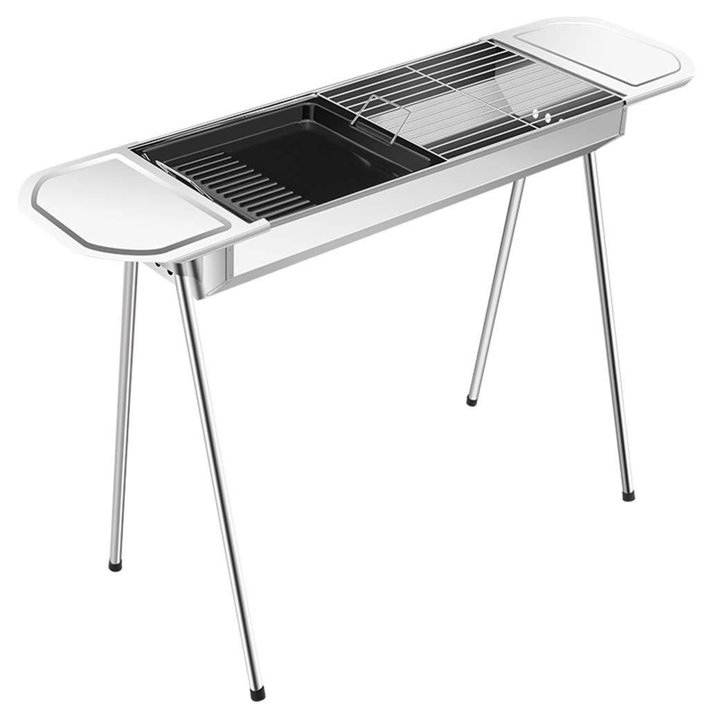 Portable Stainless Steel Folding BBQ Grill - Charcoal Grill Kit for Outdoor Cooking, Camping, Hiking & Picnics | Compact & Durable for Backyard, Tailgating & Beach Parties