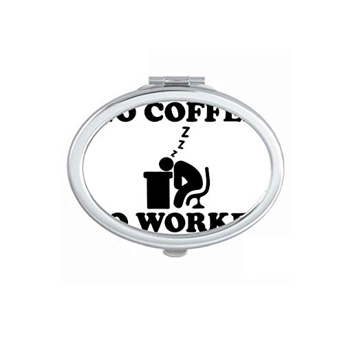 DIYthinker No Coffee No Workee Office Design Mirror - Portable Foldable Double-Sided Makeup Mirror with Stand for Home, Office & Travel