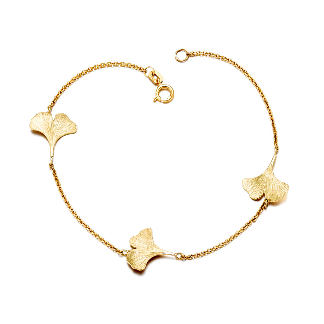Ginkgo Station Bracelet for Women - Elegant Leaf Design Adjustable Bangle - Perfect for Daily Wear, Office & Special Occasions