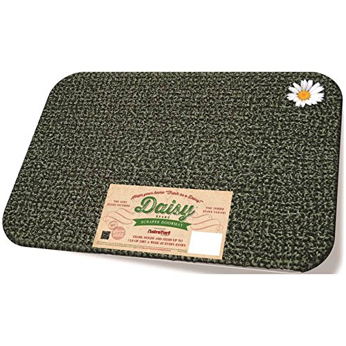 CLEAN MACHINE MAT DAISY EVERGREEN 18x24 Inch Non-Slip Floor Mat - Perfect for Kitchen, Bathroom, and Entryway Use