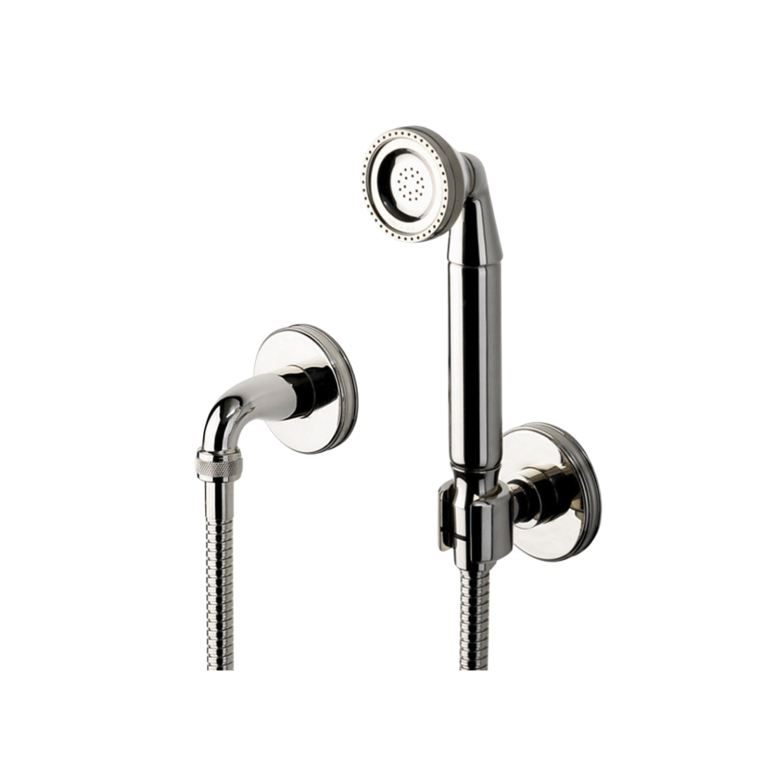 Waterworks Boulevard Handheld Shower Head with Metal Hook and Burnished Nickel Finish - Perfect for Bathroom, Spa, and Relaxation Use