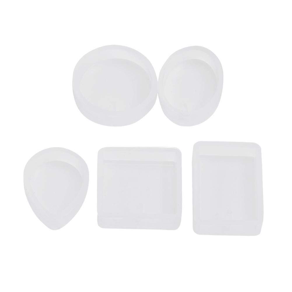 5 Pcs Silicone Jewelry Casting Molds for Crystal Pendants with Hanging Holes - DIY Resin, Epoxy, Clay Craft Molds for Necklace, Earrings & Keychain Making
