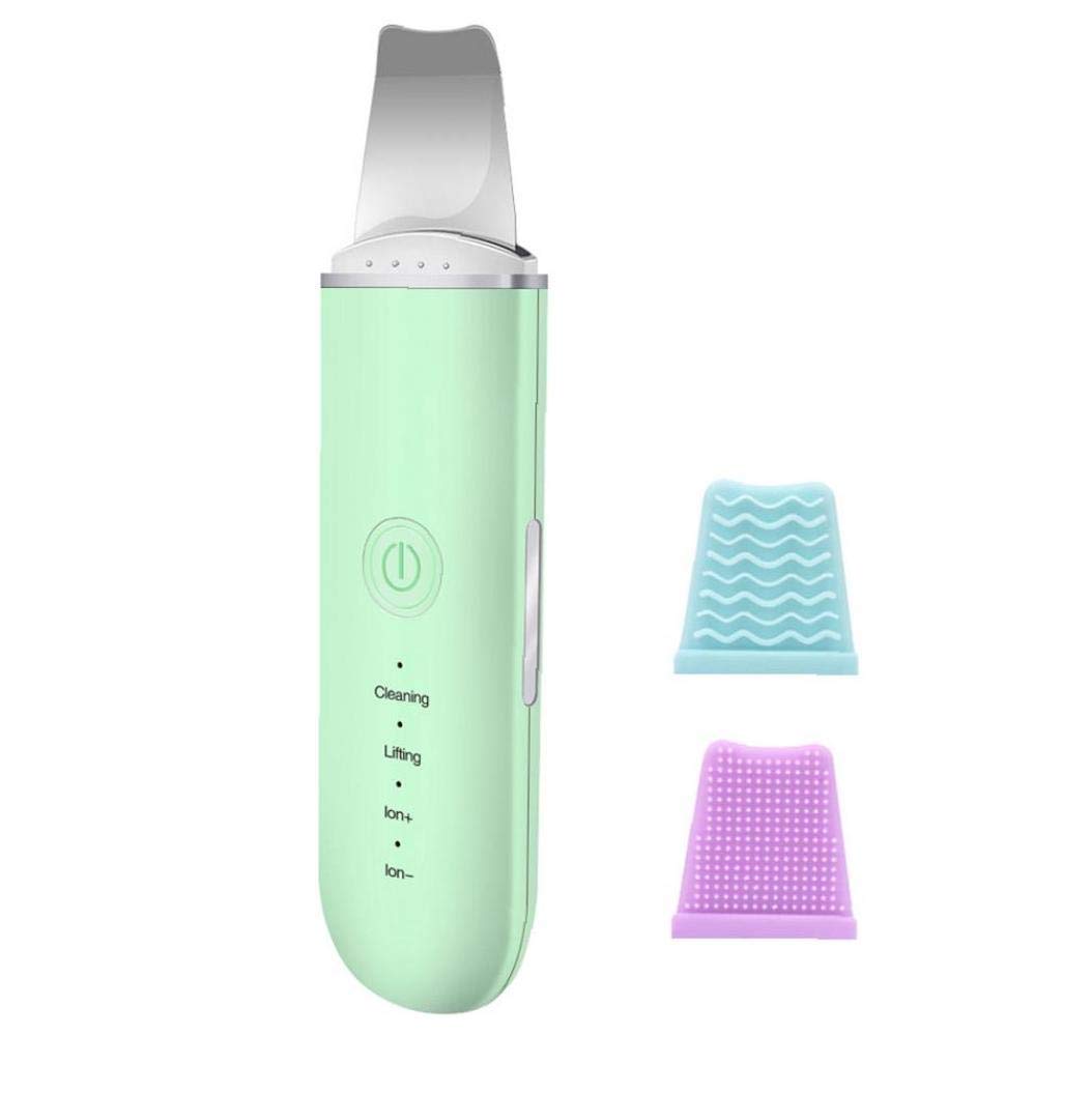 Professional Skin Scrubber Face Spatula - Blackhead & Acne Remover, Exfoliating Beauty Tool for Deep Cleansing & Face Lifting - Green Facial Cleansing Equipment for Spa & Home Skincare Routine