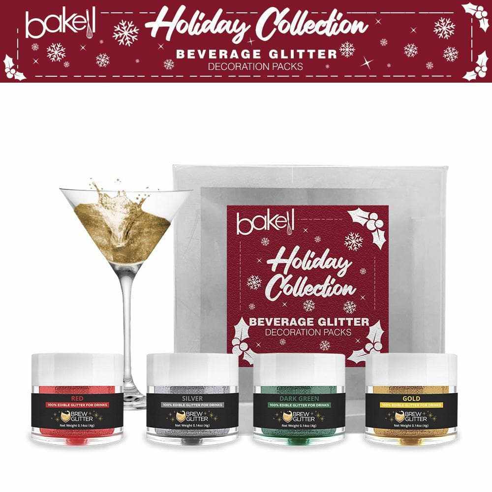 Christmas Brew Glitter® Set | Edible Beverage Glitter for Holiday Drinks - Sparkling Cake & Cocktail Decorations for Festive Parties & Baking