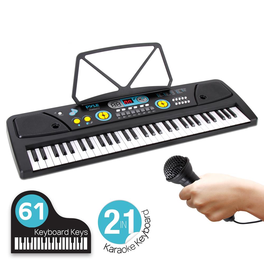 Portable 61-Key Electronic Piano Keyboard with Built-in Microphone - Perfect for Beginners, Kids, Home Practice & Live Performances