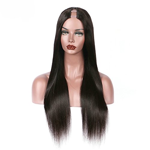 Brazilian Human Hair Wigs for Black Women - 20inch 180 Density Silky Straight U Part Wig with Glueless Design | Perfect for Daily Wear, Parties, Weddings & Special Occasions