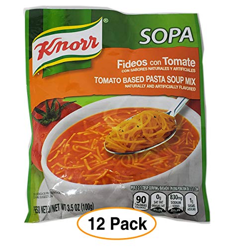 Knorr Sopa Pasta Soup Mix - Fideo Tomato Pasta, 3.5oz (Pack of 12) | Quick & Easy Mexican Noodle Soup | Perfect for Lunch, Dinner & Family Meals