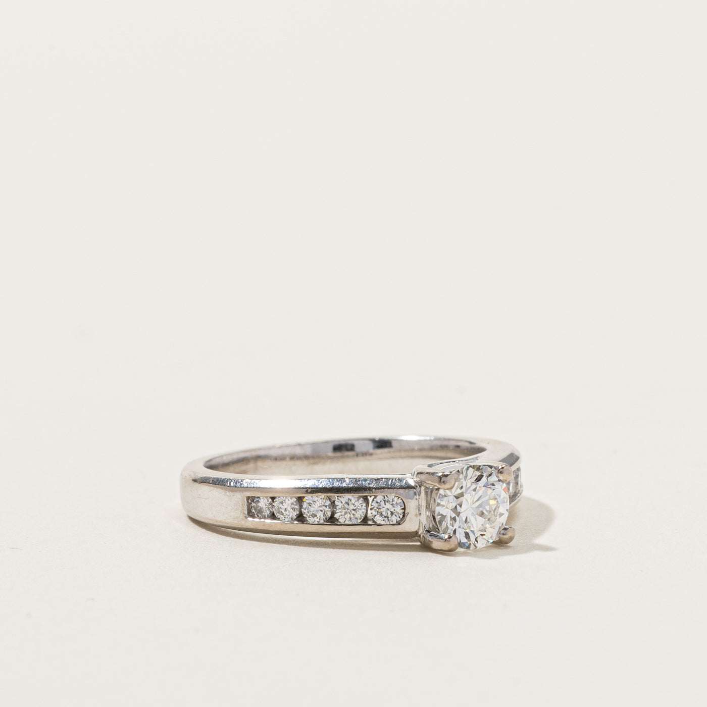 0.75ctw VS2 F Solitaire Diamond Ring with Accents - Size 6.75 | Elegant Engagement, Wedding, Anniversary Gift for Women | Fine Jewelry for Special Occasions