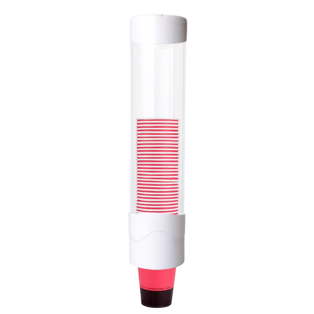 FIPUEN Pull-Type Wall Mounted Cup Dispenser - Automatic Paper Cup Remover for Home, Office & Hospital - White - Perfect for Kitchen, Breakroom, Clinic & Public Restrooms