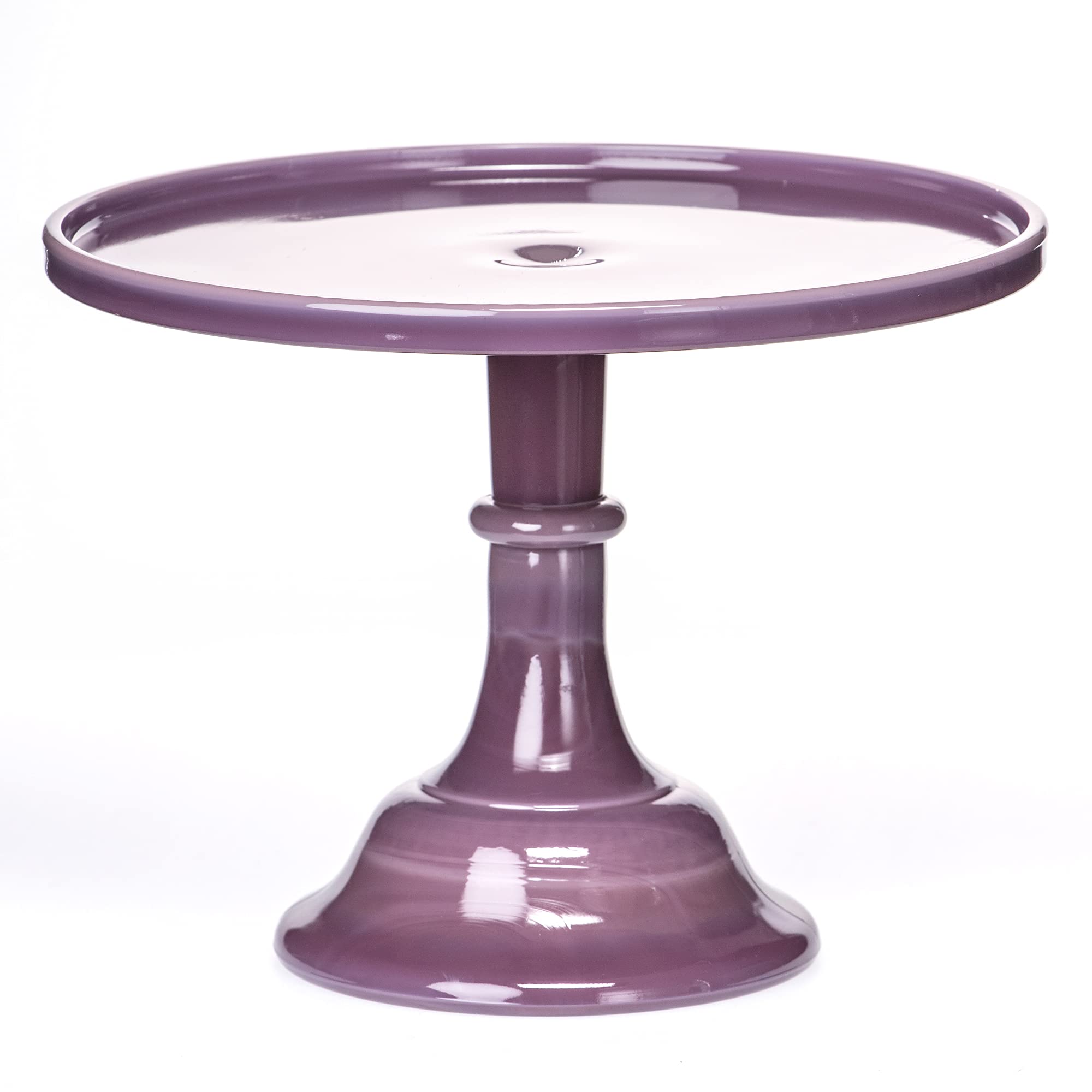 10 Inch Mosser Glass Eggplant Cake Plate with Dome - Perfect for Dessert Display, Party Serving & Elegant Home Decor