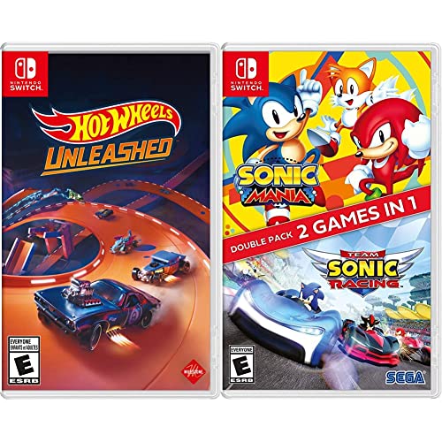 Hot Wheels Unleashed & Sonic Mania + Team Sonic Racing Double Pack Bundle for Nintendo Switch - Best Racing Game Combo for Kids and Adults - Perfect for Family Game Nights and Competitive Play