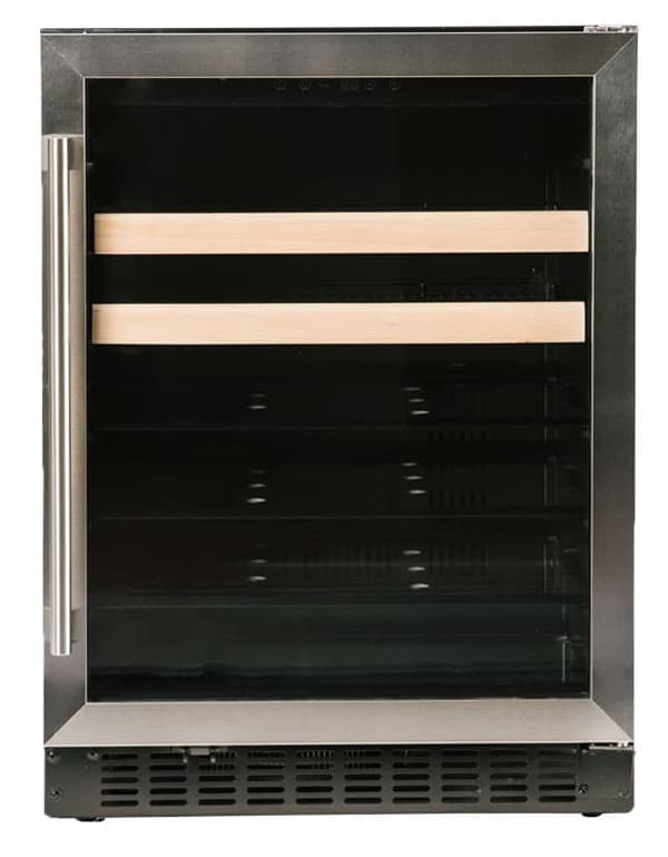 Azure Home Products A124BEVS 24-Bottle Stainless Steel Beverage Cooler with Glass Door - Perfect for Wine, Beer, and Soda Storage in Home Bars, Restaurants, and Offices