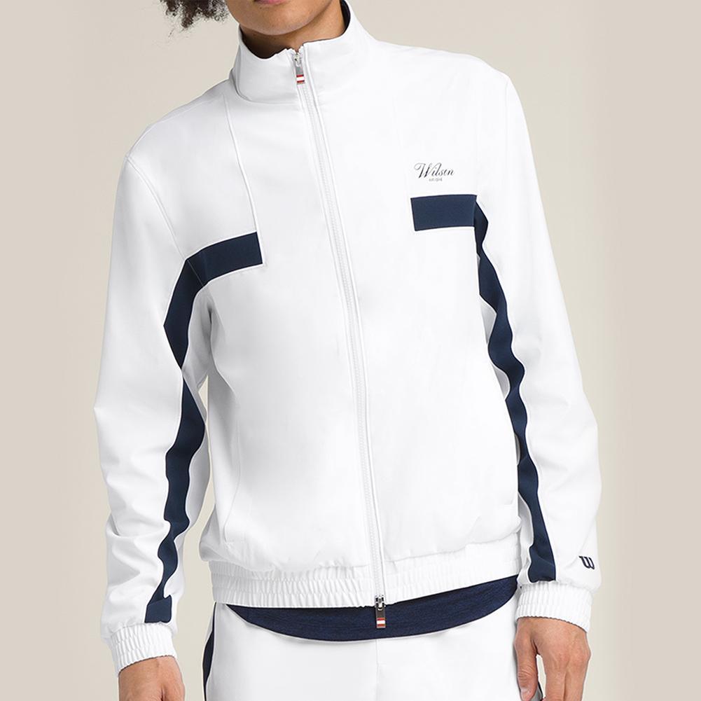 Men's Grand Slam Tennis Jacket - Breathable White Performance Jacket for Tennis, Golf & Outdoor Sports | Lightweight Athletic Windbreaker