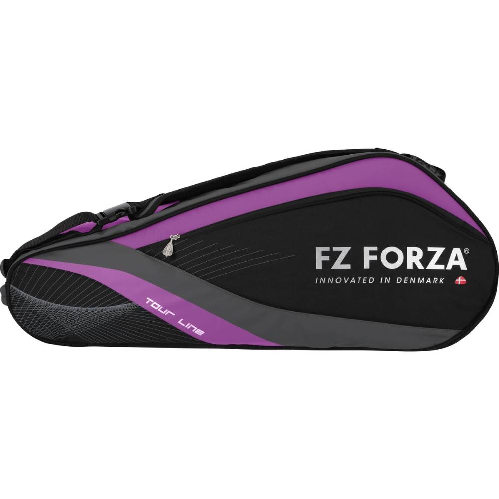 Forza Tour Line 6 Pack Tennis Racquet Bag - Purple Floral Design | Durable Multi-Racket Sports Bag for Tennis Players | Perfect for Training, Matches & Travel
