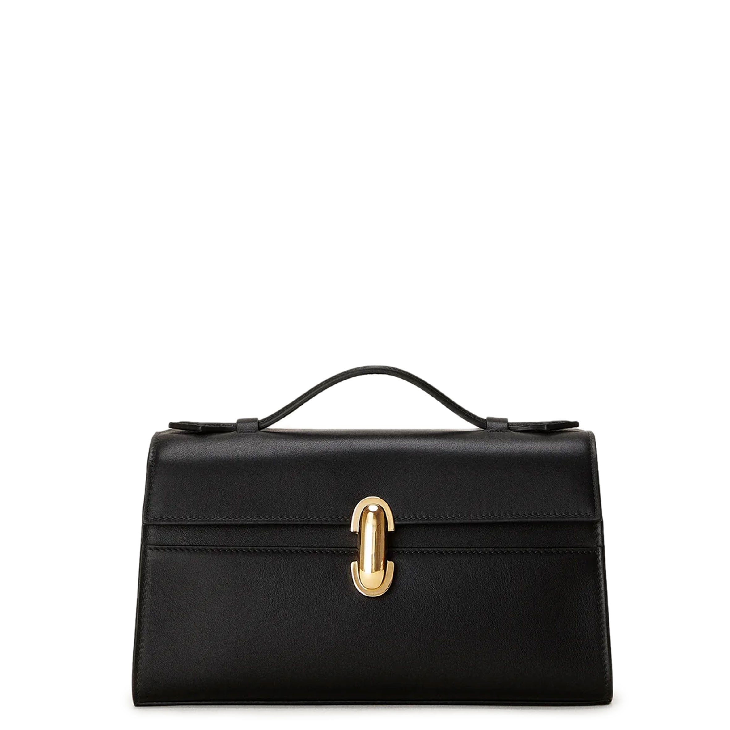 Symmetry Smooth Calf Leather Black Crossbody Bag for Women - Elegant Shoulder Purse for Work, Date Night & Special Occasions