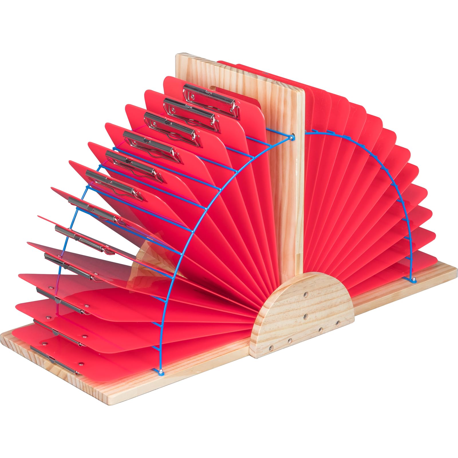 Really Good Stuff Double Clipboard Stand with 24 Single-Color Clipboards - 1 Stand & 24 Clipboards for Classroom Organization, Teacher Supplies & Office Use