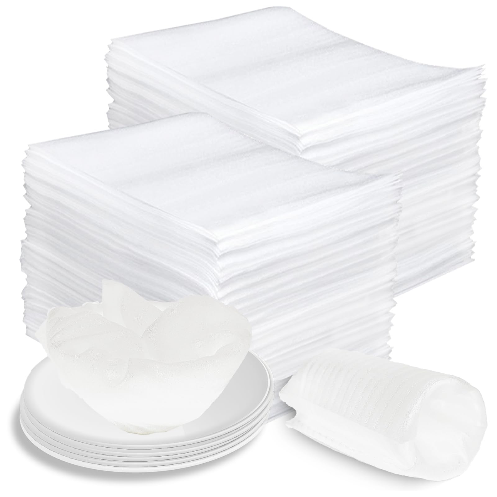 100 Pack Cushion Foam Pouches for Dishes & Cups - 8x10 Inch Moving Supplies, Plate Protectors & Glass Packing Paper - Secure Packing Materials for Kitchenware, Fragile Items & Home Moving Supplies (Ideal for Shipping, Storage & Relocation)