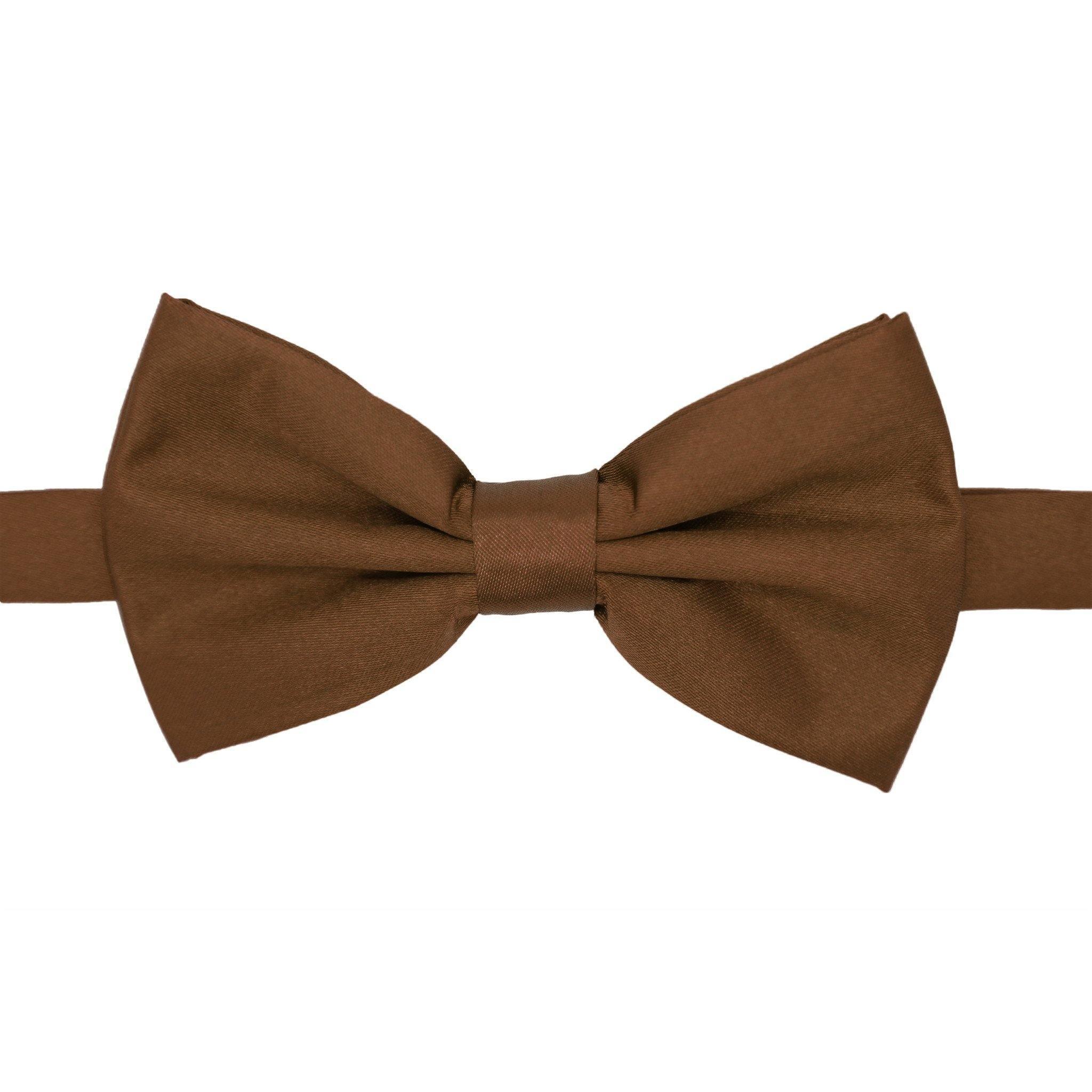Elegant GIA Brown Satin Adjustable Bow Tie for Men - Perfect for Weddings, Prom & Formal Events