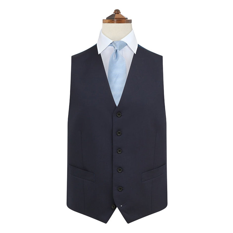 Men's Navy Blue Tropical Wool Panama Waistcoat Vest - Lightweight & Breathable for Summer Weddings, Business Casual & Formal Events