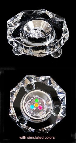 7 LED Crystal Light Stand with AC Adapter - Illuminate Laser Crystals for Home Decor