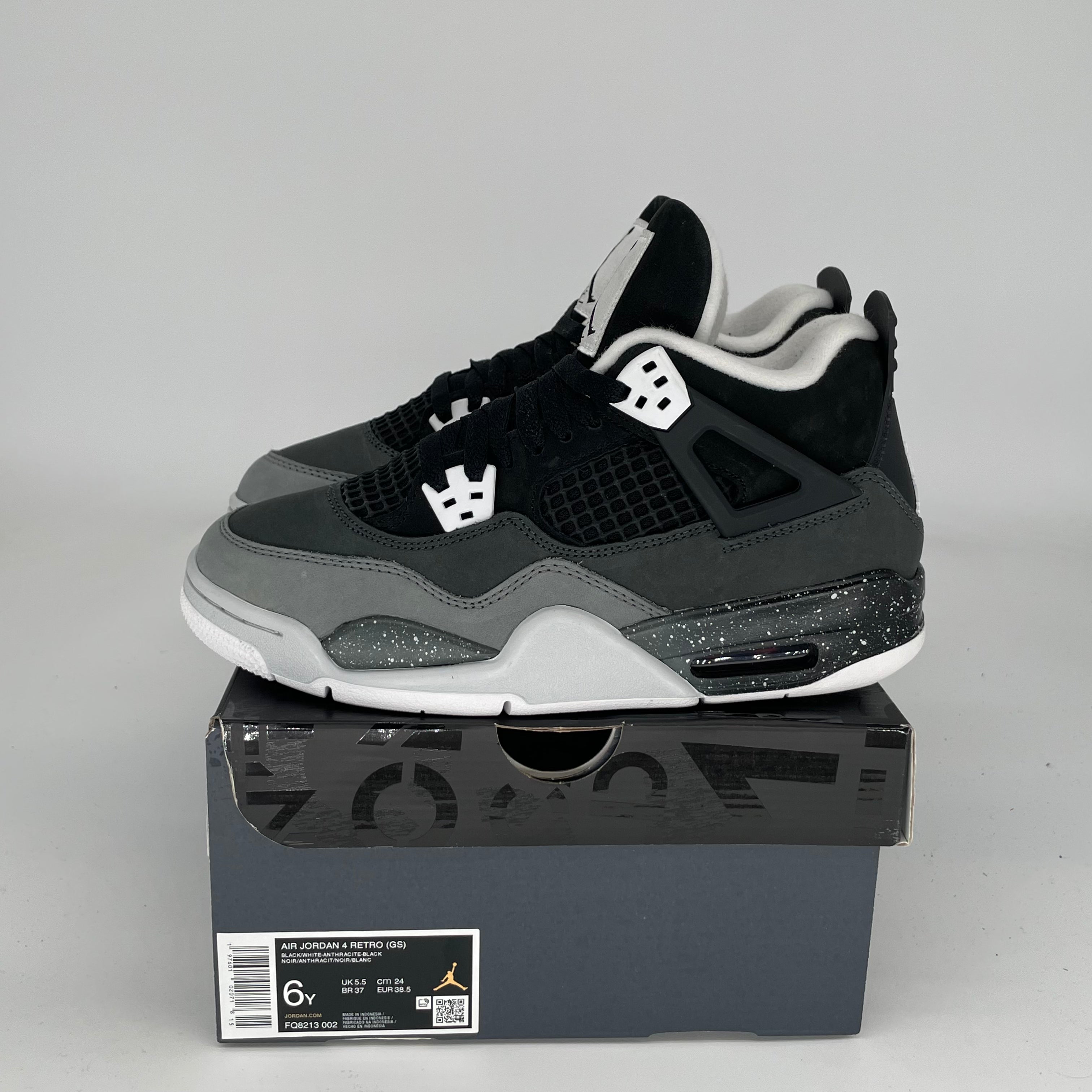 AIR JORDAN 4 FEAR Men's Basketball Shoes Size 6Y Black FQ8213-002 - Perfect for Streetwear, Sneaker Collecting & Casual Sports