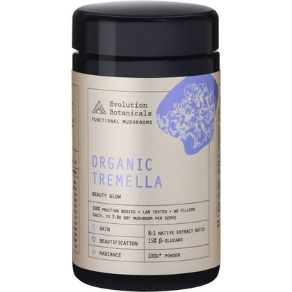 Organic Tremella Mushroom Powder 100g | Evolution Botanicals | Skin Glow & Hydration Supplement | Vegan, Gluten-Free | For Smooth Skin & Anti-Aging | Perfect for Smoothies & Beauty Routines